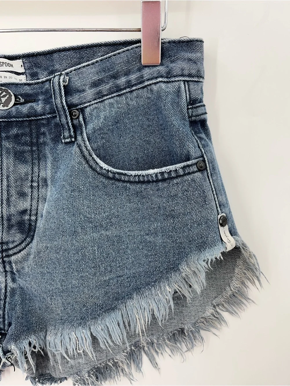 One X One Teaspoon Brandos 25 Distressed 0716 Denim Shorts Relaxed Fit Long Rise